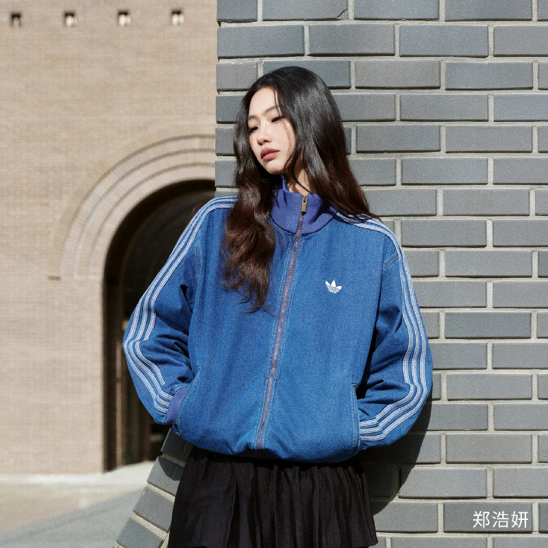 Adidas阿迪达斯正品新品男女三叶草复古牛仔运动上衣外套KD1517