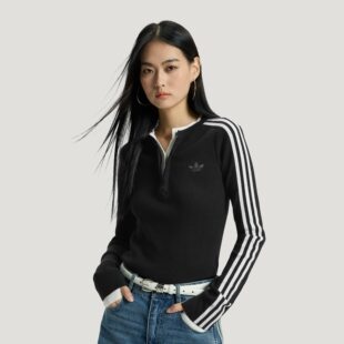 adidas阿迪达斯三叶草假两件内搭修身毛衣2026春女针织衫 KS5333