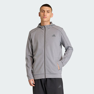 Adidas/阿迪达斯正品男子速干训练瑜伽运动健身夹克外套KA7378