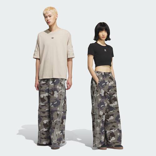 Adidas/阿迪达斯正品三叶草男士印花拉链拆卸运动长裤KB6411