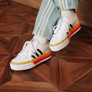 Adidas/阿迪达斯女鞋正品新款厚底耐磨舒适运动帆布鞋板鞋JQ9148