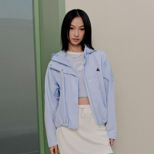 Adidas/阿迪达斯外套拒水梭织运动休闲宽松连帽夹克外套KV5969