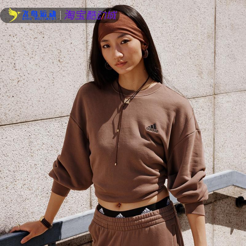 男女秋加厚运动上衣圆领套头衫