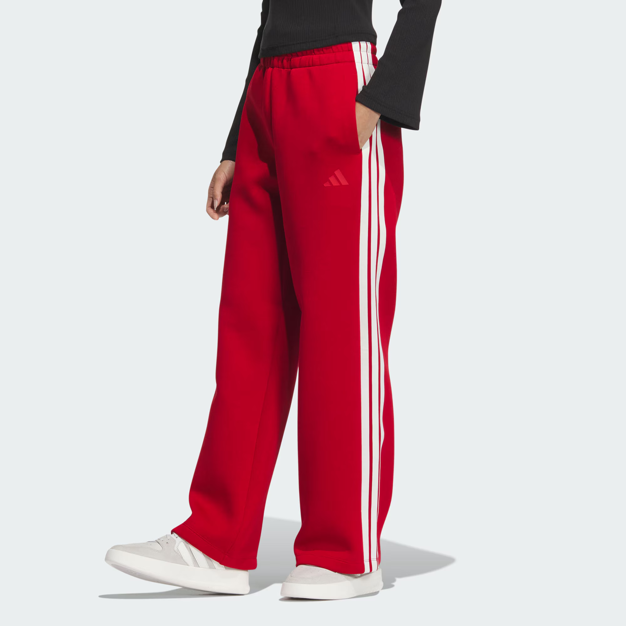 Adidas/阿迪达斯长裤女子秋季新款高腰宽松阔腿运动直筒裤JZ1643