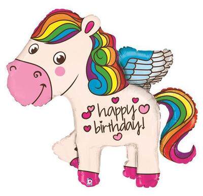 美国进口小马宝莉铝箔气球 happy birthday彩虹小马生日铝膜气球