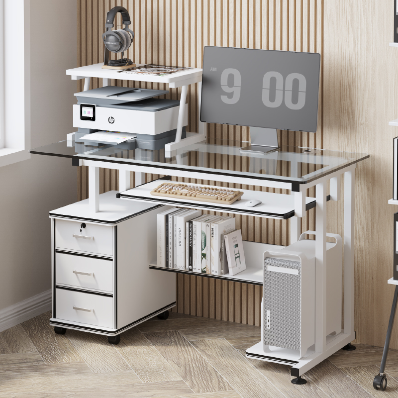 钢化玻璃简约现代风环保办公桌