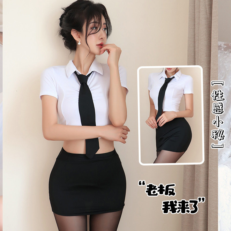 性感纯欲秘书OL教师透视制服睡裙