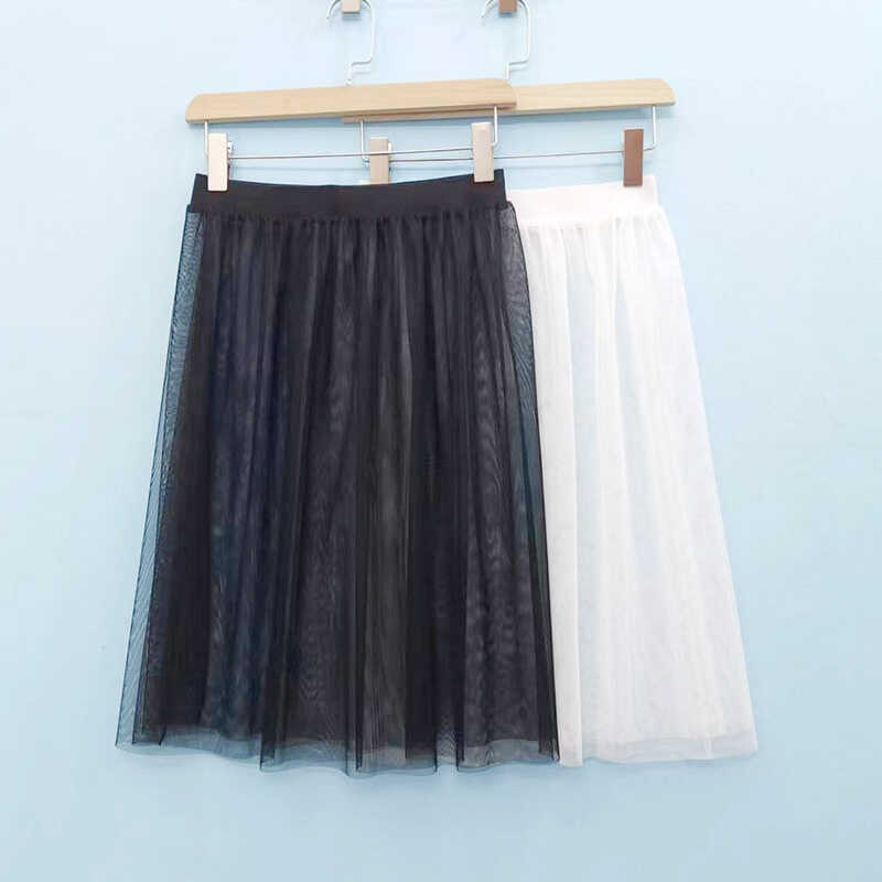 网纱裙透视罩裙a字衬裙中长裙