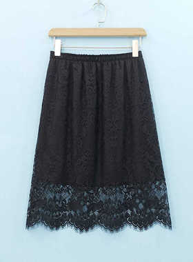 秋季蕾丝半身裙一步裙叠穿打底裙a字裙半裙高腰显瘦遮胯一步裙女