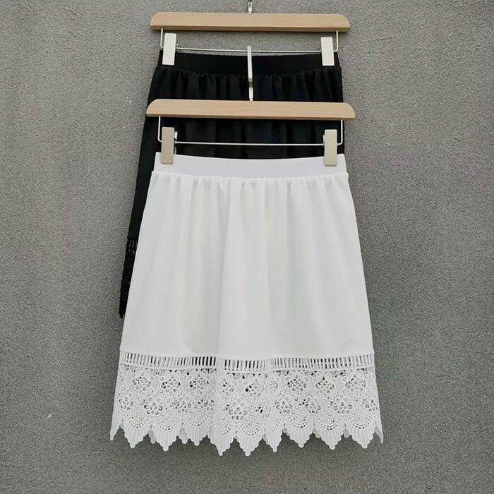 蕾丝花边叠穿打底裙防透防静电半身裙内搭汉服内衬裙防走光衬裙