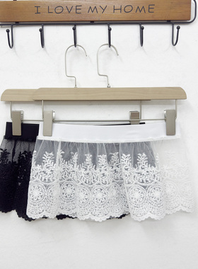 叠穿腰封装饰小短裙少女芭蕾风超短裙遮胯小屁帘花边下摆罩裙