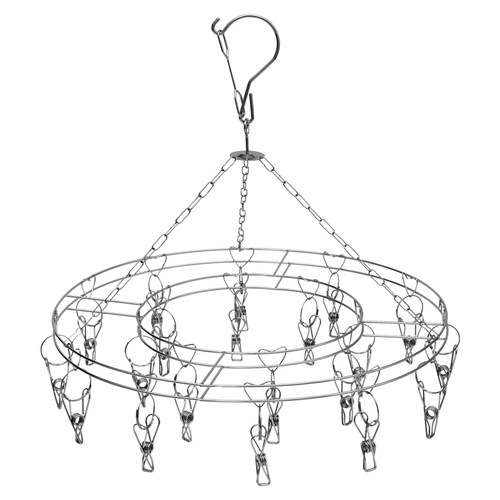 衣架不锈钢多夹子圆形挂钩