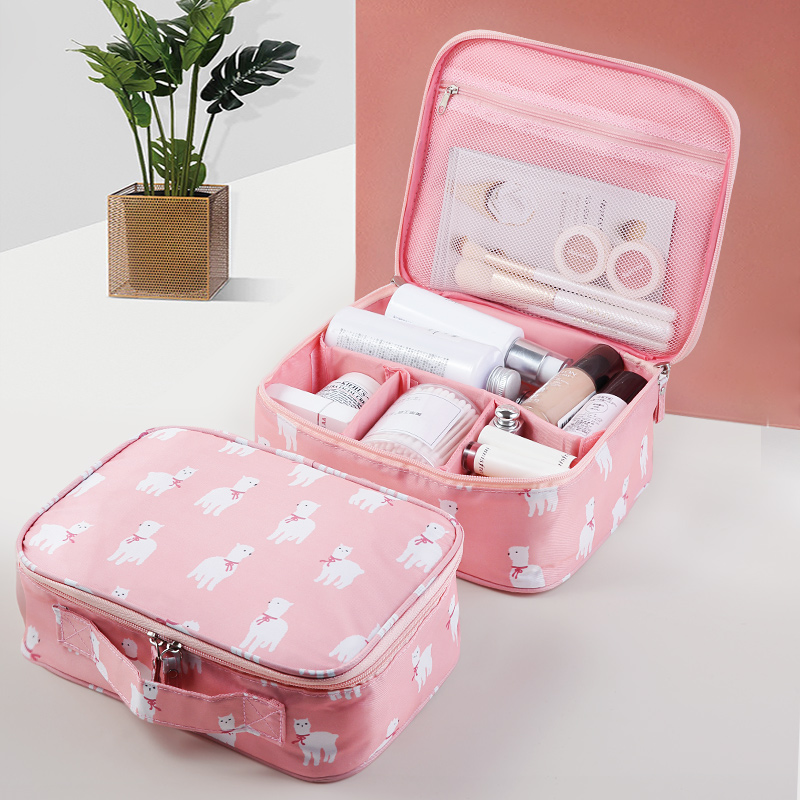便携化妆品收纳包盒大容量手提口红小号ins风简约超火网红随身袋