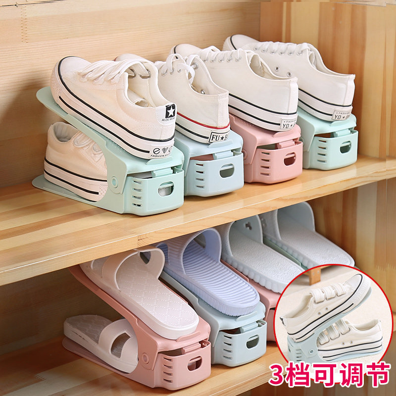 双层收纳鞋架神器宿舍鞋托一体式家用鞋子收纳架鞋柜省空间置物架