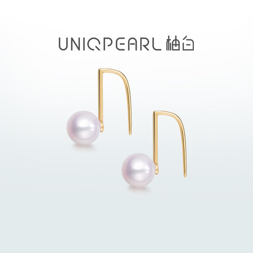 【光翼】柚白 18K金天然极光珍珠耳环女长款高跟鞋设计款7-7.5mm