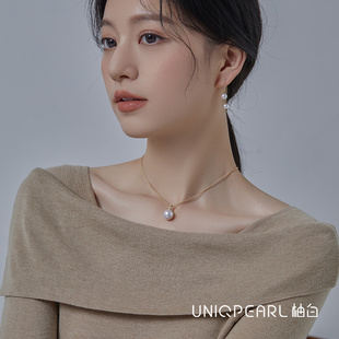 柚白 12mm爱迪生正圆极强光奶嘴扣吊坠钻石万能扣百搭 18K金11