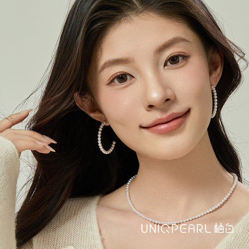 天然珍珠耳环女18K金耳钉