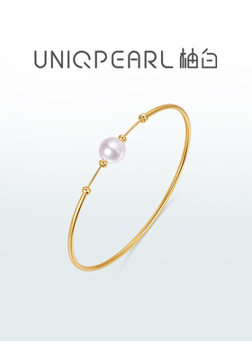 【拾光】UP柚白 天然极光珍珠手镯18K金女软金工艺手链情人节礼物