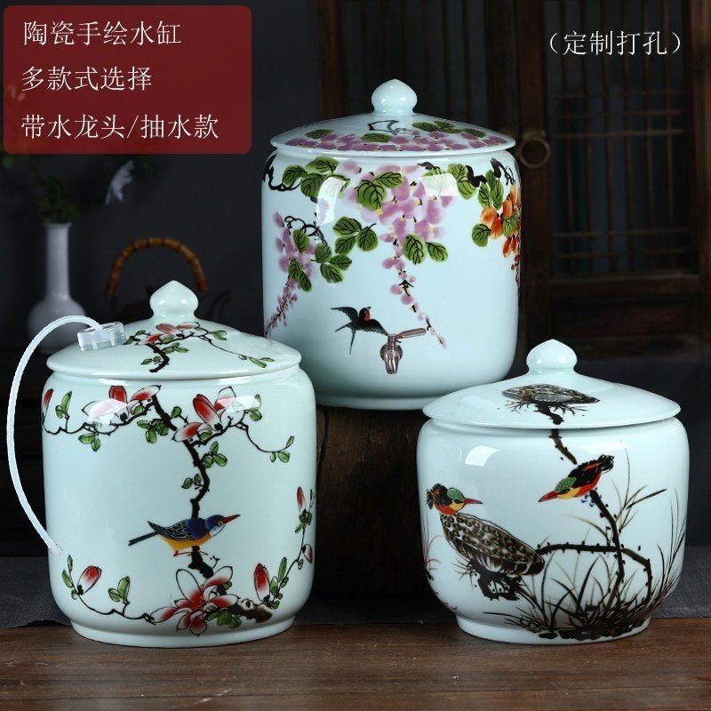 景阁陶瓷储水缸茶台专用茶室泡茶