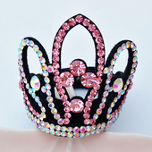 水钻皇冠艺术体操舞蹈啦啦操盘发发圈花样滑冰头发饰品丸子头发绳