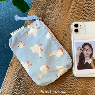 韩国ins可爱布艺零钱包迷你便携卡通月事化妆包身份证件收纳卡包