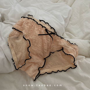 棉裆低腰蝴蝶结三角裤 奶橘橘~日系少女甜美柔软舒适透气弹力内裤