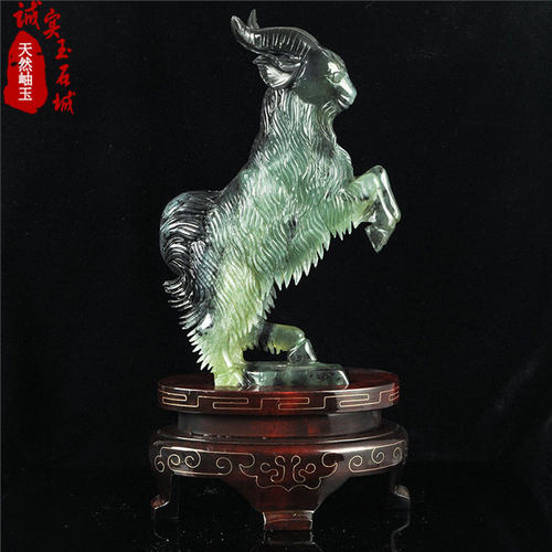 岫色招财岫玉十二生肖羊雕件