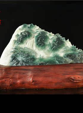 玄关天然风景家居客厅招财靠山石