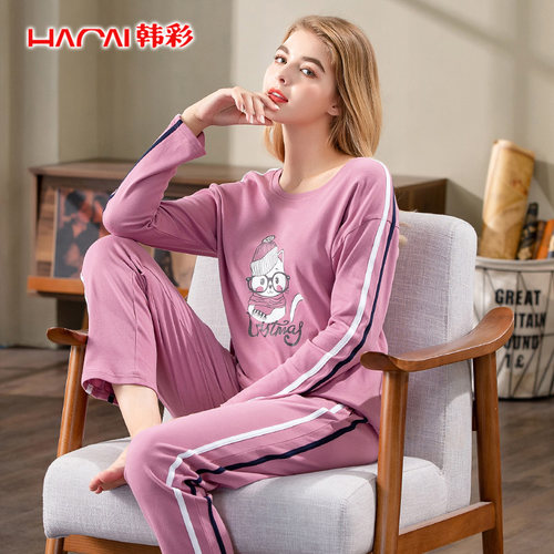 女士纯棉睡衣妈妈两件套