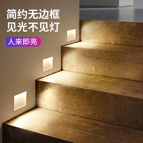 人体雷达感应智能光控无边框夜灯