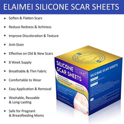 ELAIMEI透明疤痕卷大自粘硅凝胶疤痕贴隐形贴剖腹产疤痕妊娠纹 3M