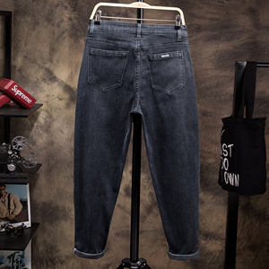 冬季牛仔裤男装弹力长裤胖子宽松直筒裤胖人哈伦裤加肥加大码潮流