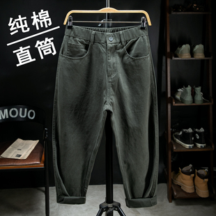 男青年复古百搭锥形男纯棉裤 子宽松直筒休闲裤 子 长裤 2026年春夏季
