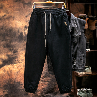 裤 2024春季 男宽松潮牌胖子加肥加大码 老爹束脚休闲裤 子肥佬 哈伦裤