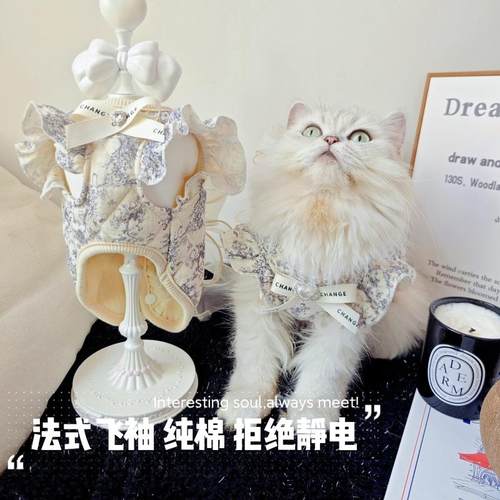 法式碎花荷叶边加厚纯棉纱布棉衣