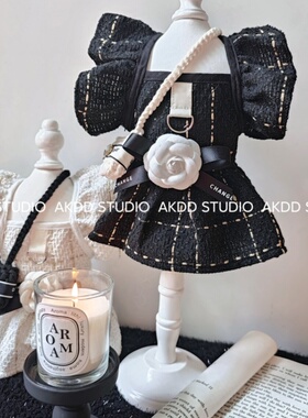 原创宠物猫咪狗狗春秋韩风山茶花飞袖小型犬泰迪博美小香风公主裙