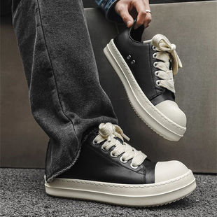 RO胖丁面包鞋男鞋子夏季新款厚底增高百搭情侣休闲鞋小众低帮板鞋