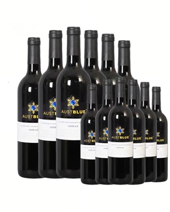 蓝钻澳大利亚蓝澳干红葡萄酒AUSTBLUE2019西拉子单酿红酒