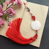 新款 汉服压襟腰间配饰 秀禾服挂坠龙凤呈祥玉佩双流苏红色挂件古装