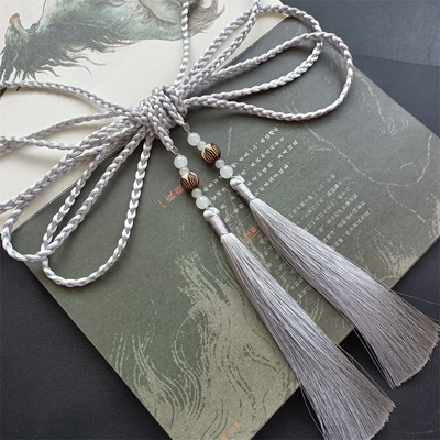 宫绦菩提根雕刻莲花流苏腰绳