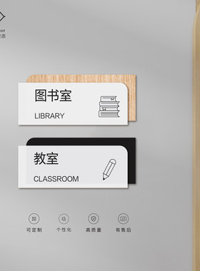 双层木纹亚克力简约科室牌