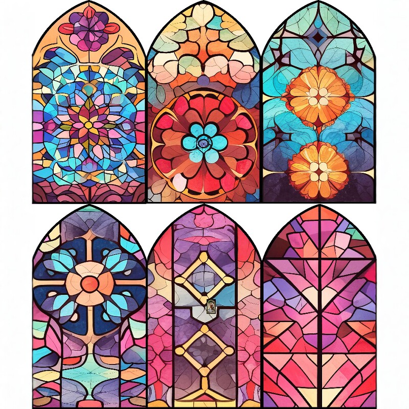 专业定制蒂凡尼珐琅彩复古艺术玻璃彩绘教堂门浴室花窗入户屏风