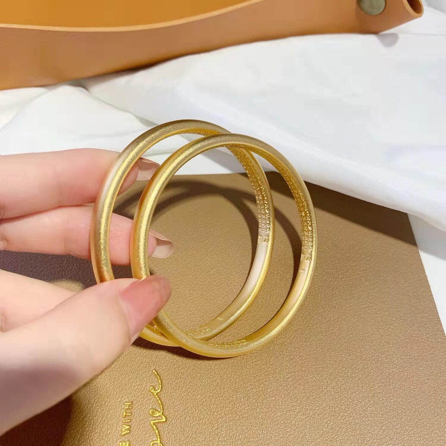 2026年新款越南沙金手镯女款般若心经闭口宽版手环仿真黄金不掉色