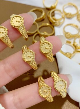 小金表戒指女生个性轻奢