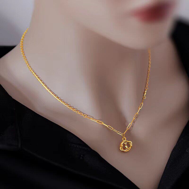 网红同款漫游星球套链女生轻奢高级感项链越南沙金24k仿真黄金