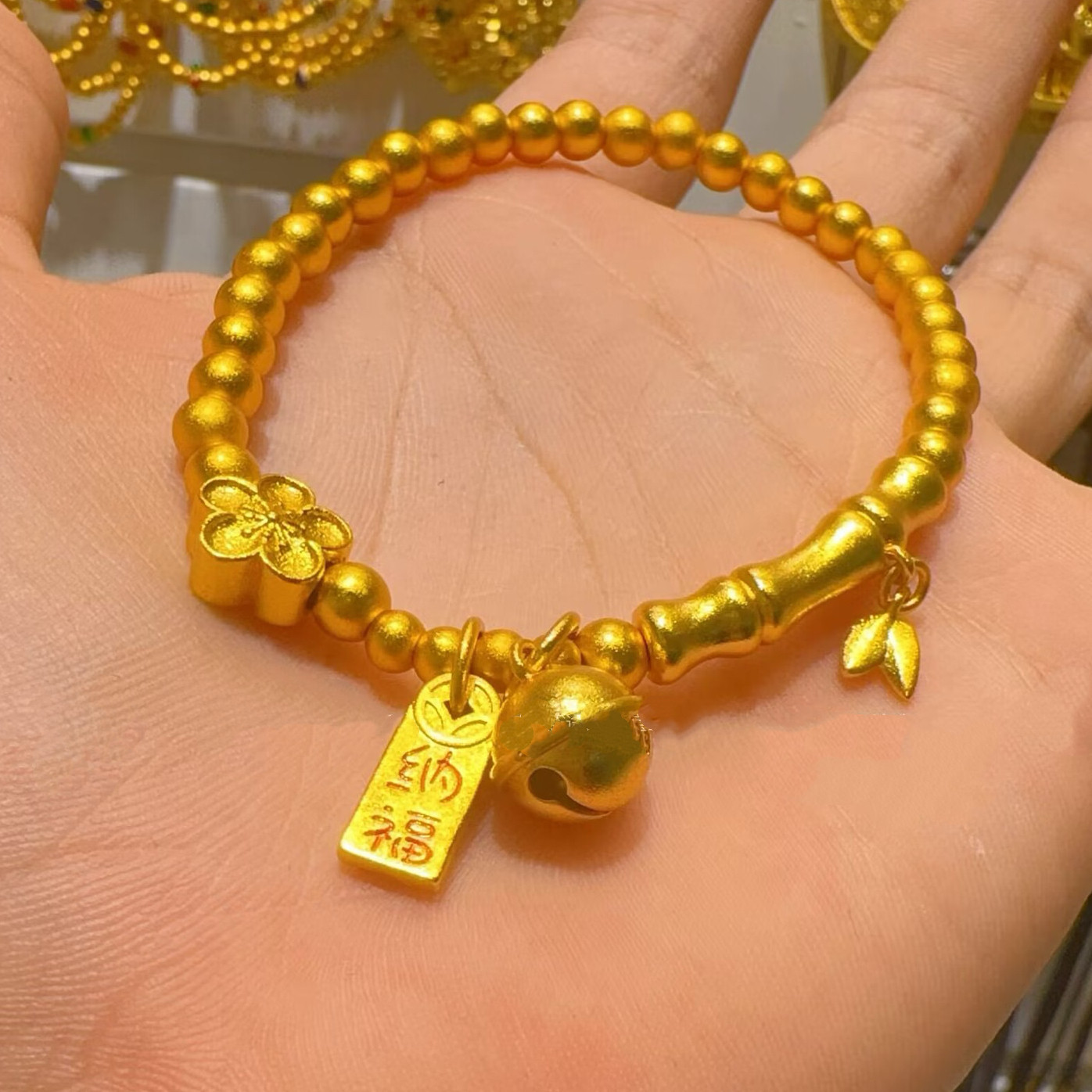 两世欢竹节高升桃花沙金
