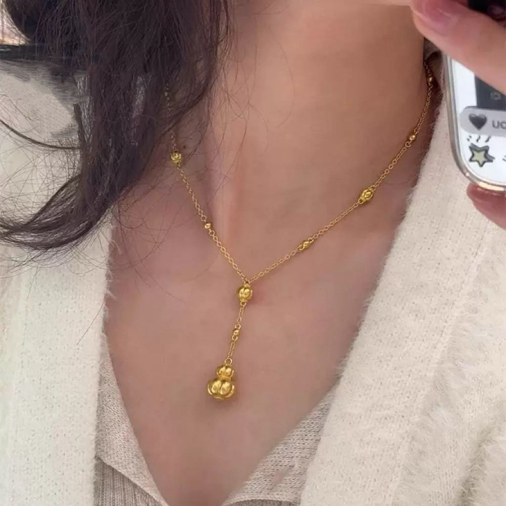 南瓜葫芦沙金项链女彷真