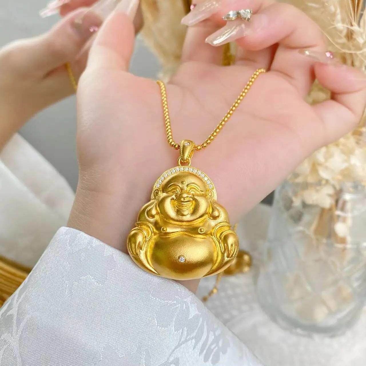 弥陀佛沙金项链金店同款