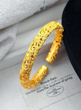 古法传承镂空花丝唐草纹