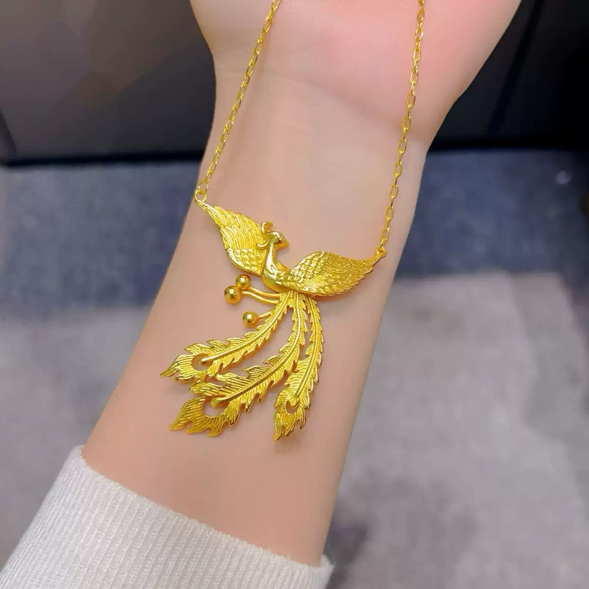 凤凰项链孔雀吊坠订婚彷